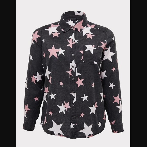 Torrid Button up shirt with stars - Picture 2 of 4
